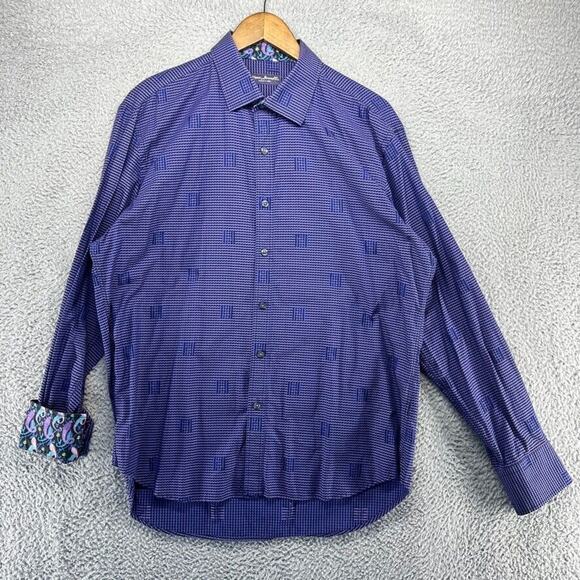 J Crew Shirt Men's medium Pink Flex Fishbone Graphic All over Casual Mercantile - Picture 14 of 14